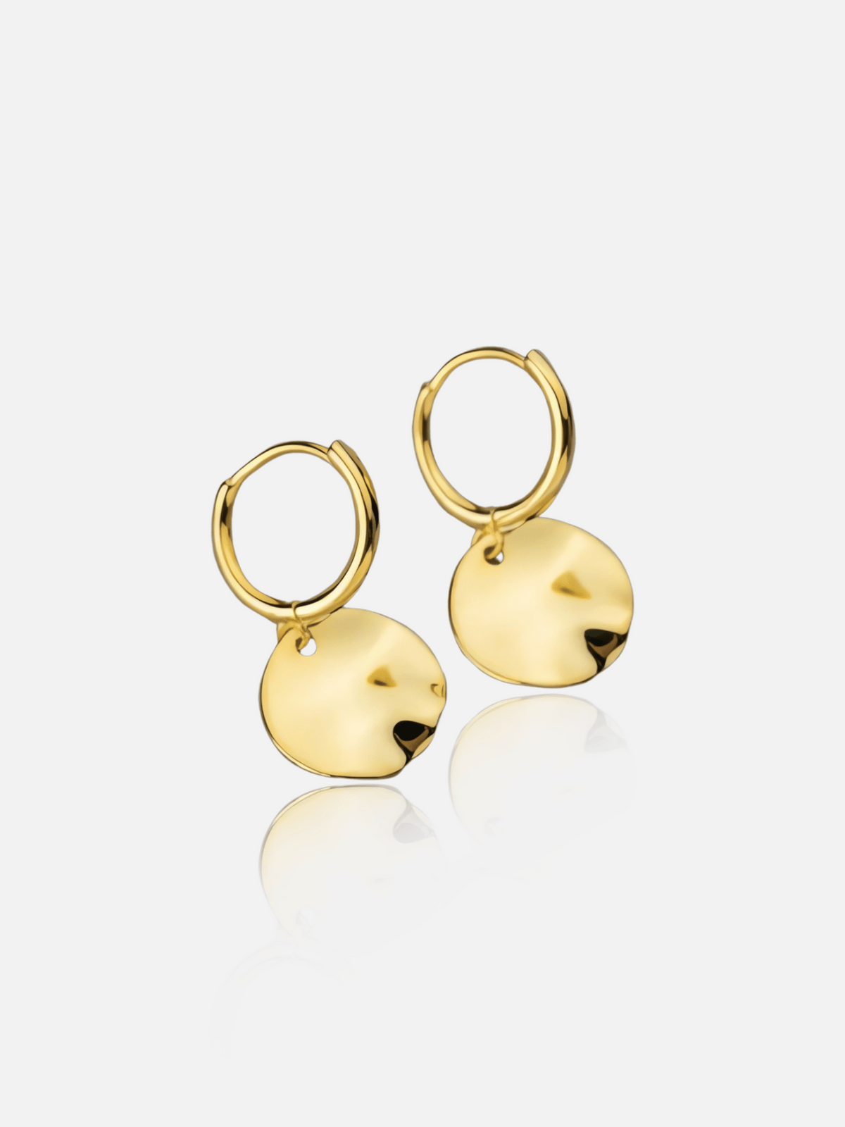 Disc Dangle Hoop Earrings
