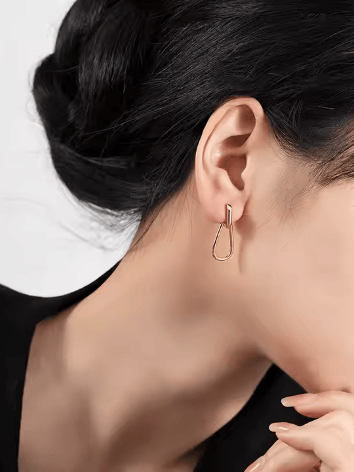 Elongated Hoop Earrings
