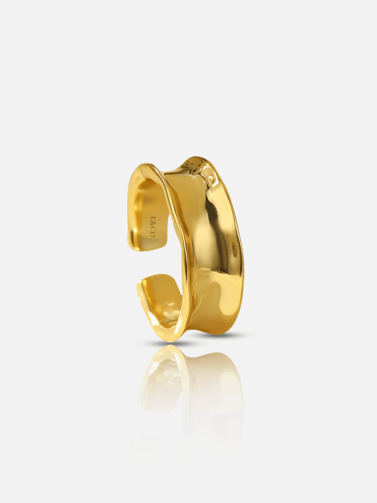 Wavy Band Adjustable Ring