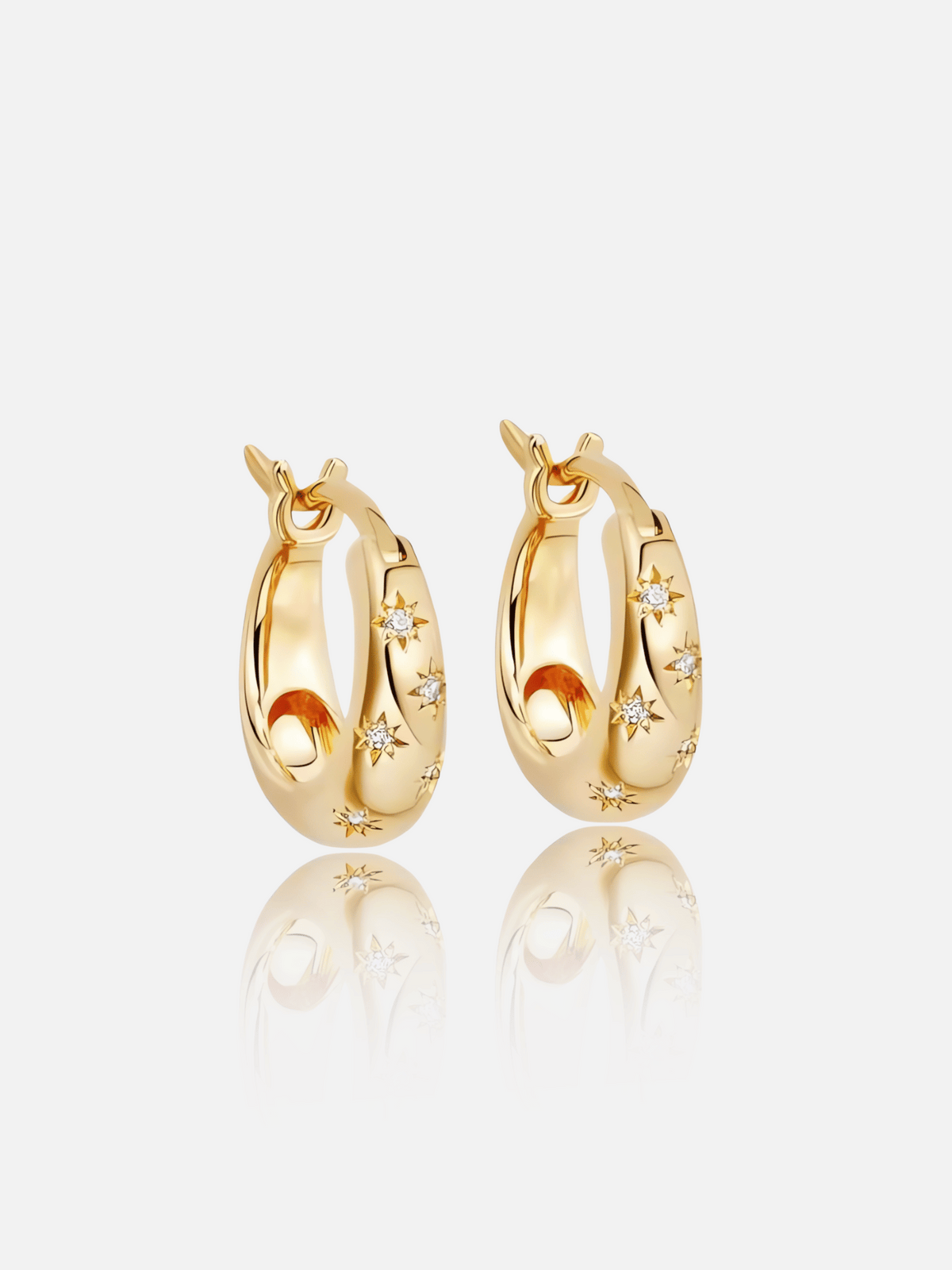 Starry Chunky Hoop Earrings