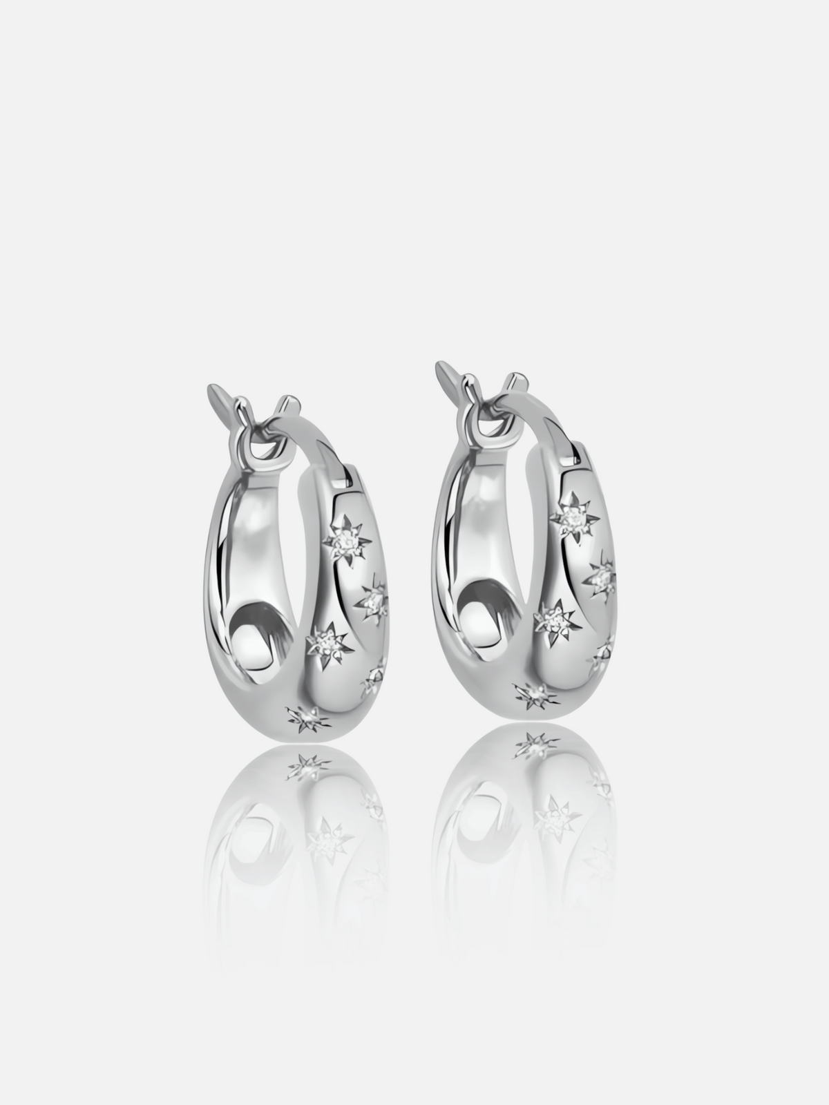 Starry Chunky Hoop Earrings