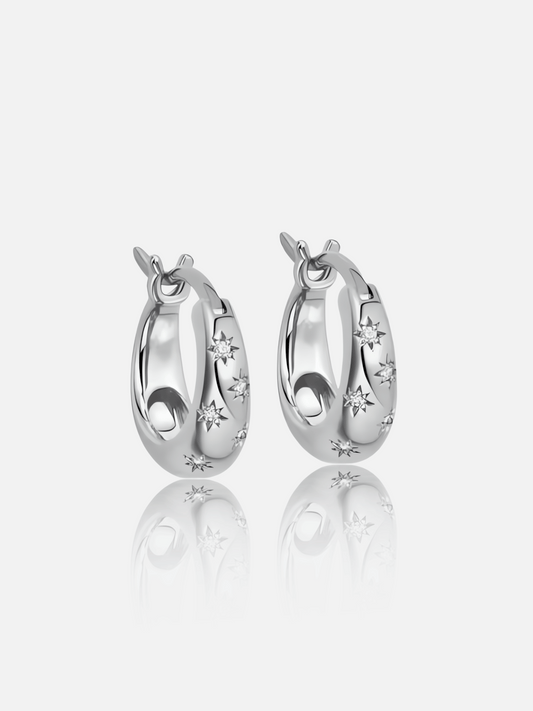 Starry Chunky Hoop Earrings
