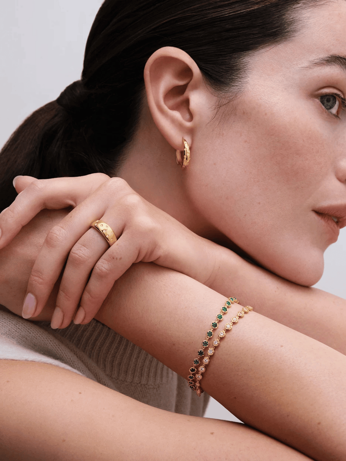 Starry Chunky Hoop Earrings