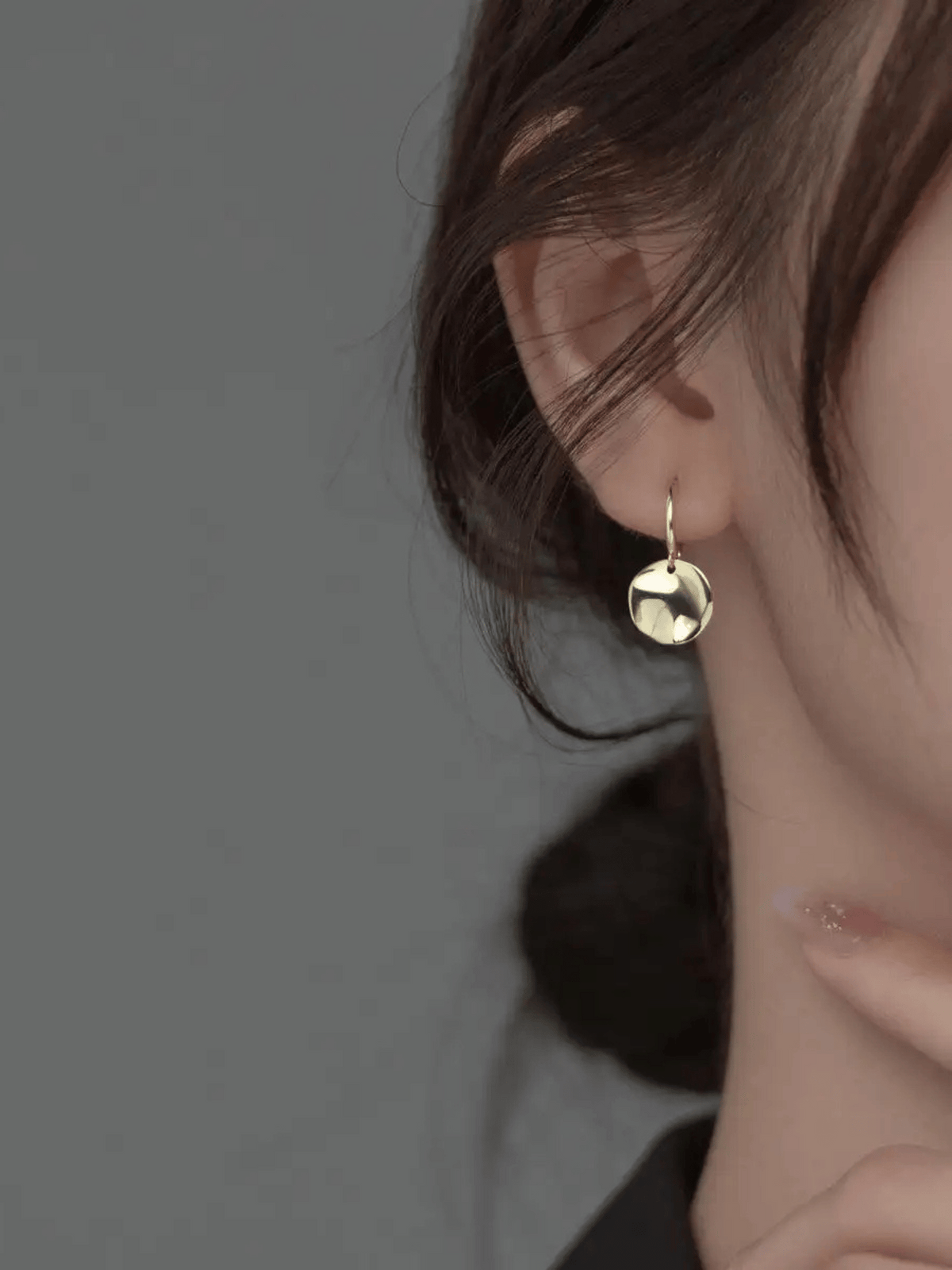 Disc Dangle Hoop Earrings