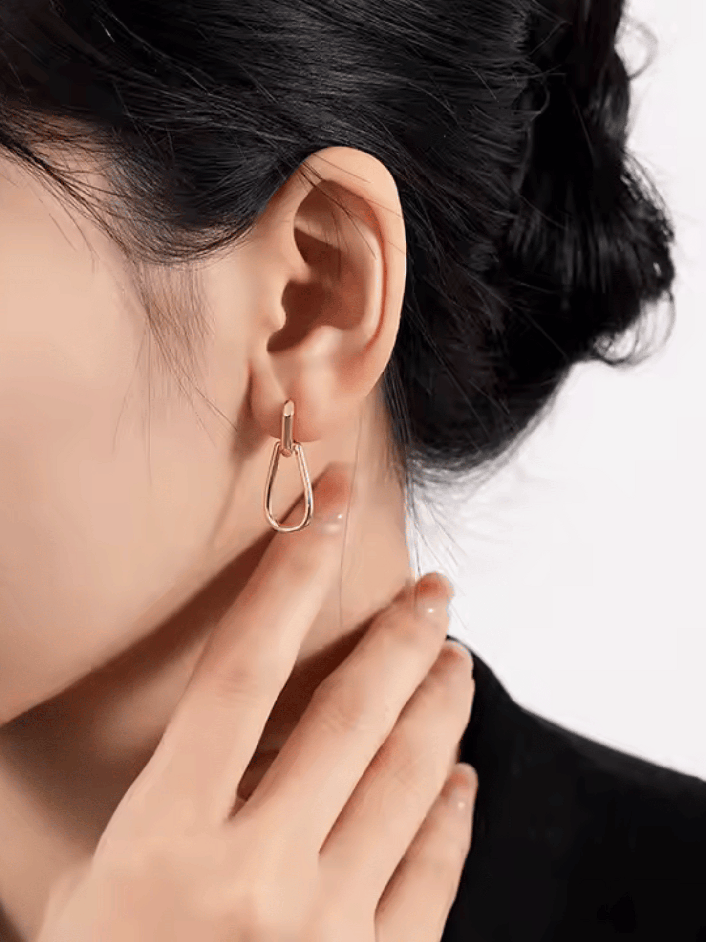 Elongated Hoop Earrings
