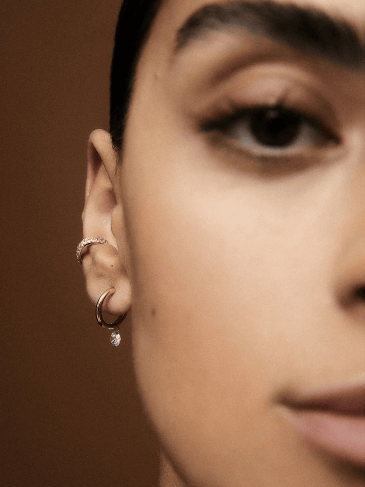 Crystal Drop Hoop Earrings