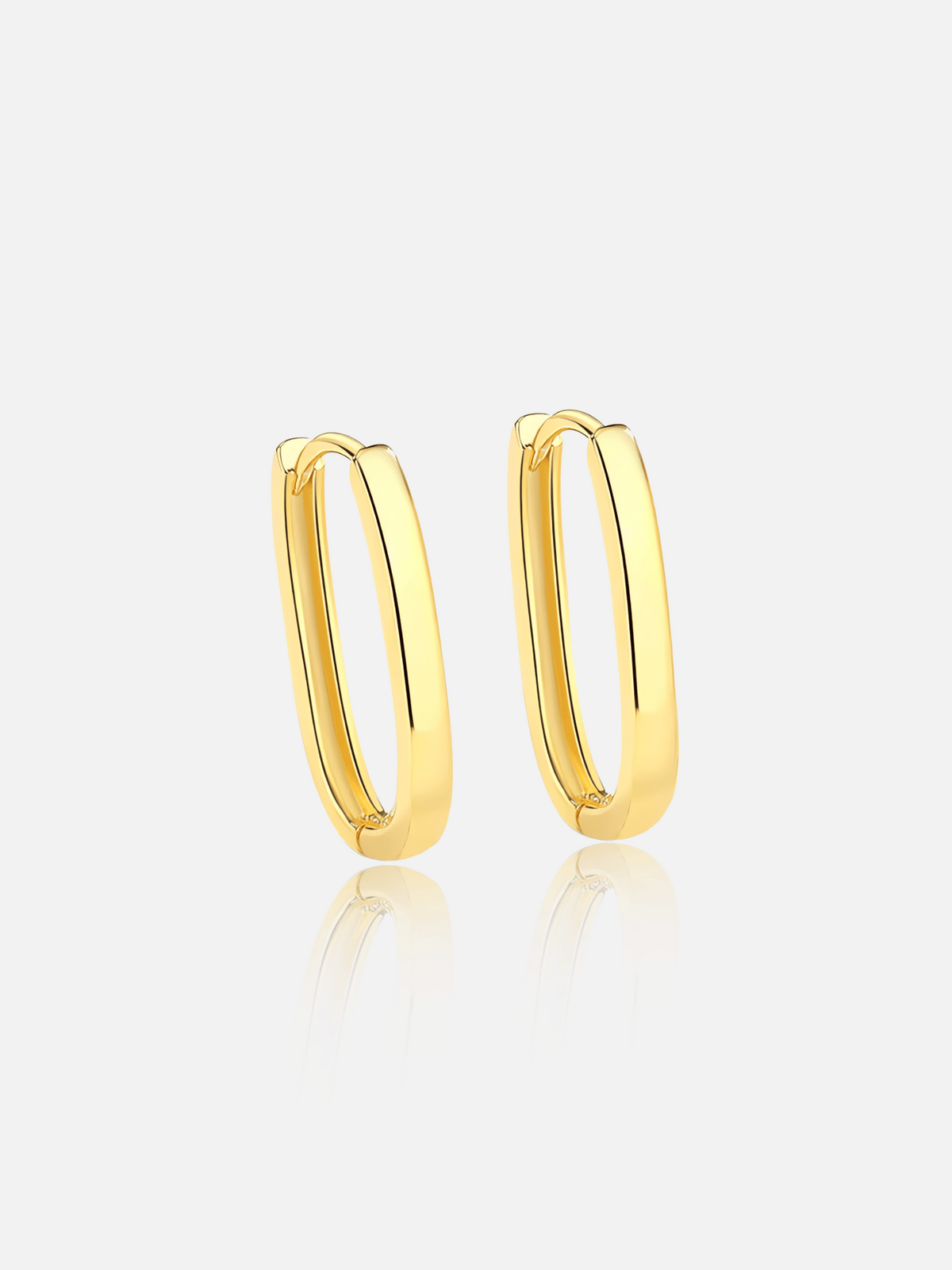 Oval Gold Hoop Earrings