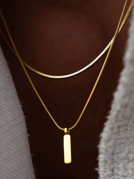 Bar Square Chain Necklace