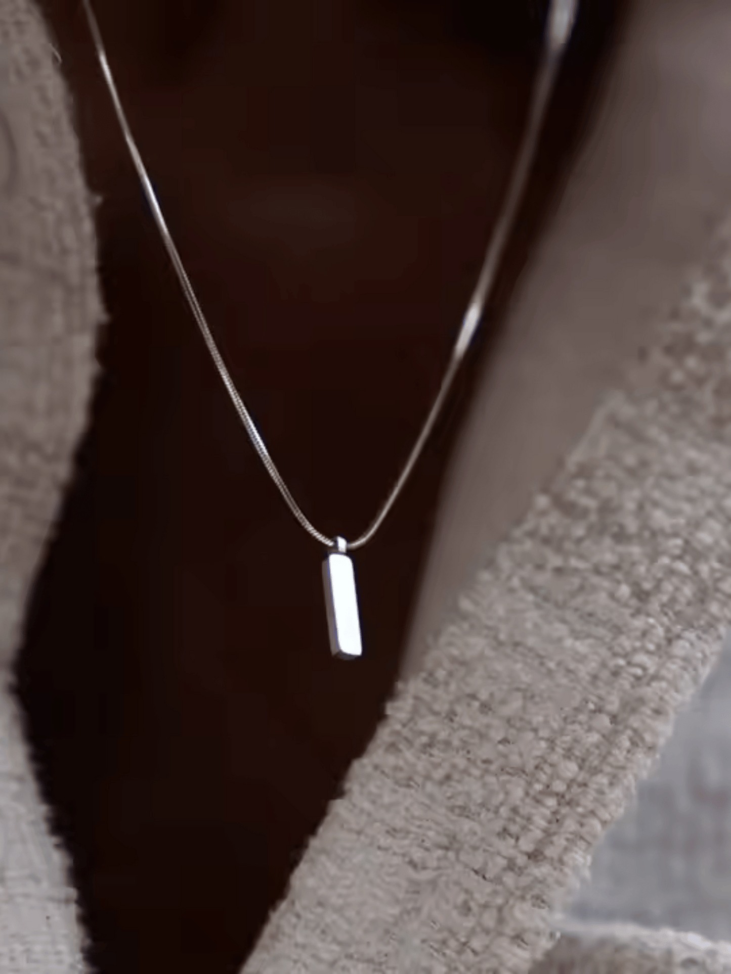 Bar Square Chain Necklace