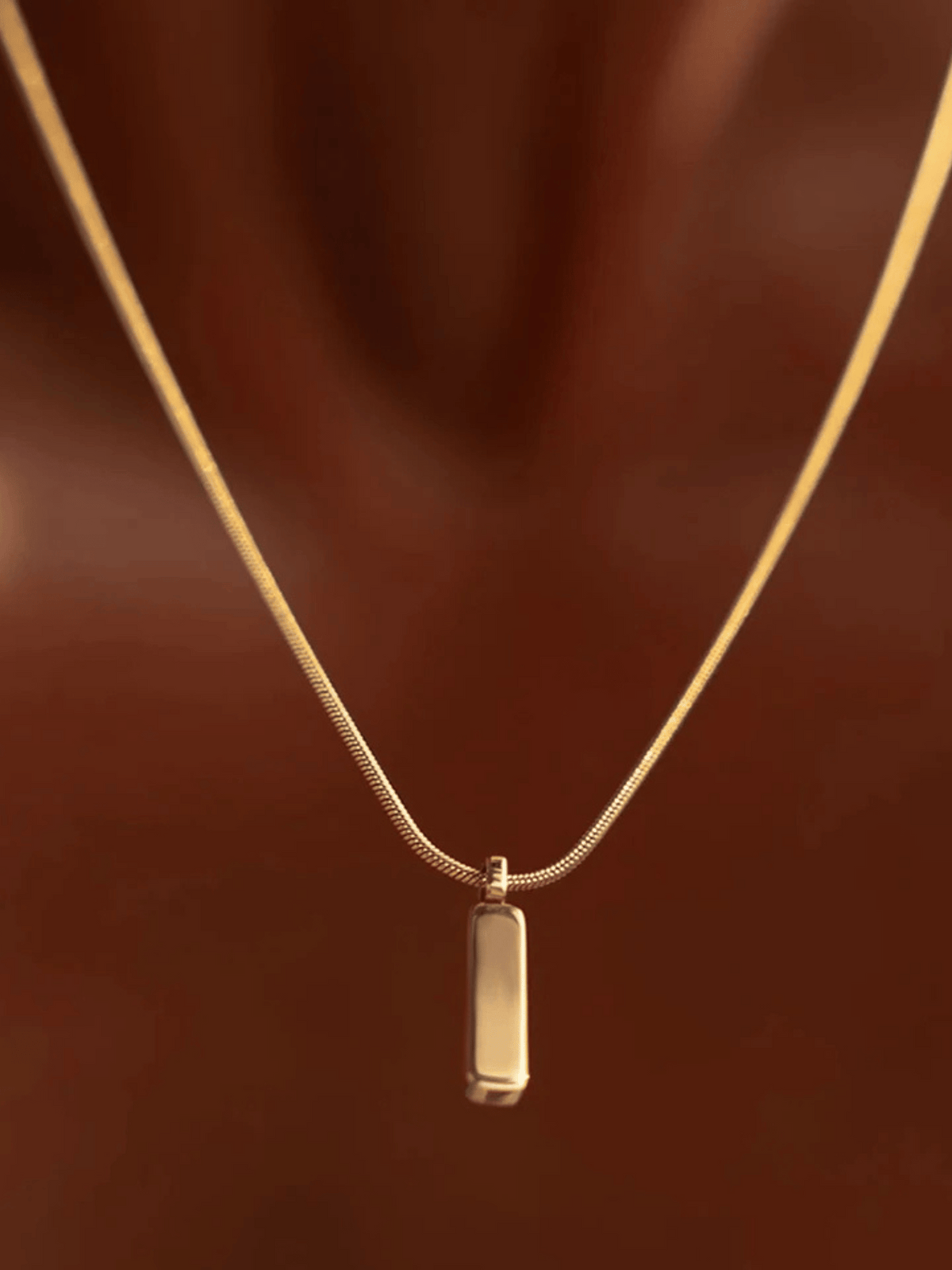 Bar Square Chain Necklace