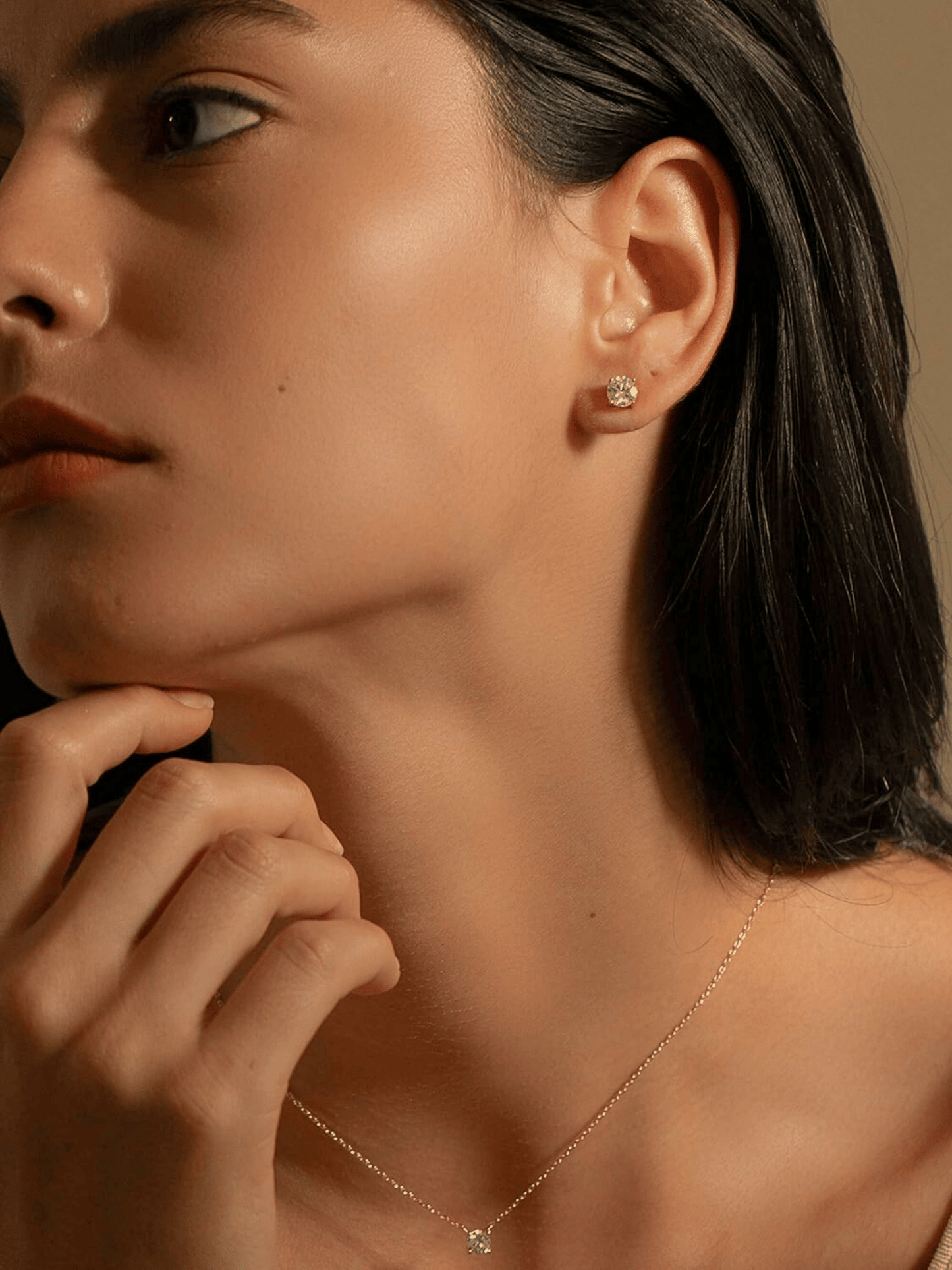 Round Silver Stud Earrings