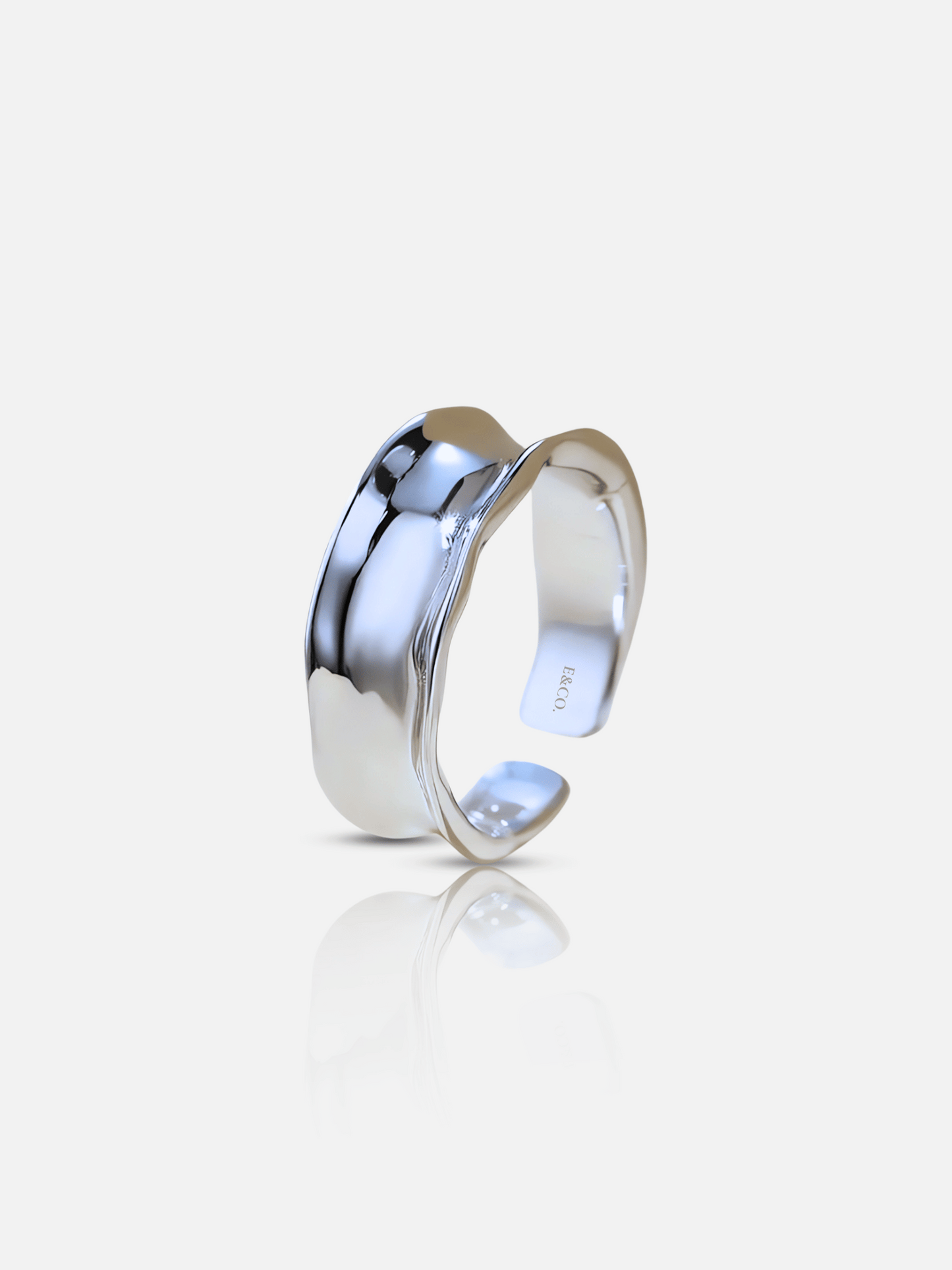 Wavy Band Adjustable Ring