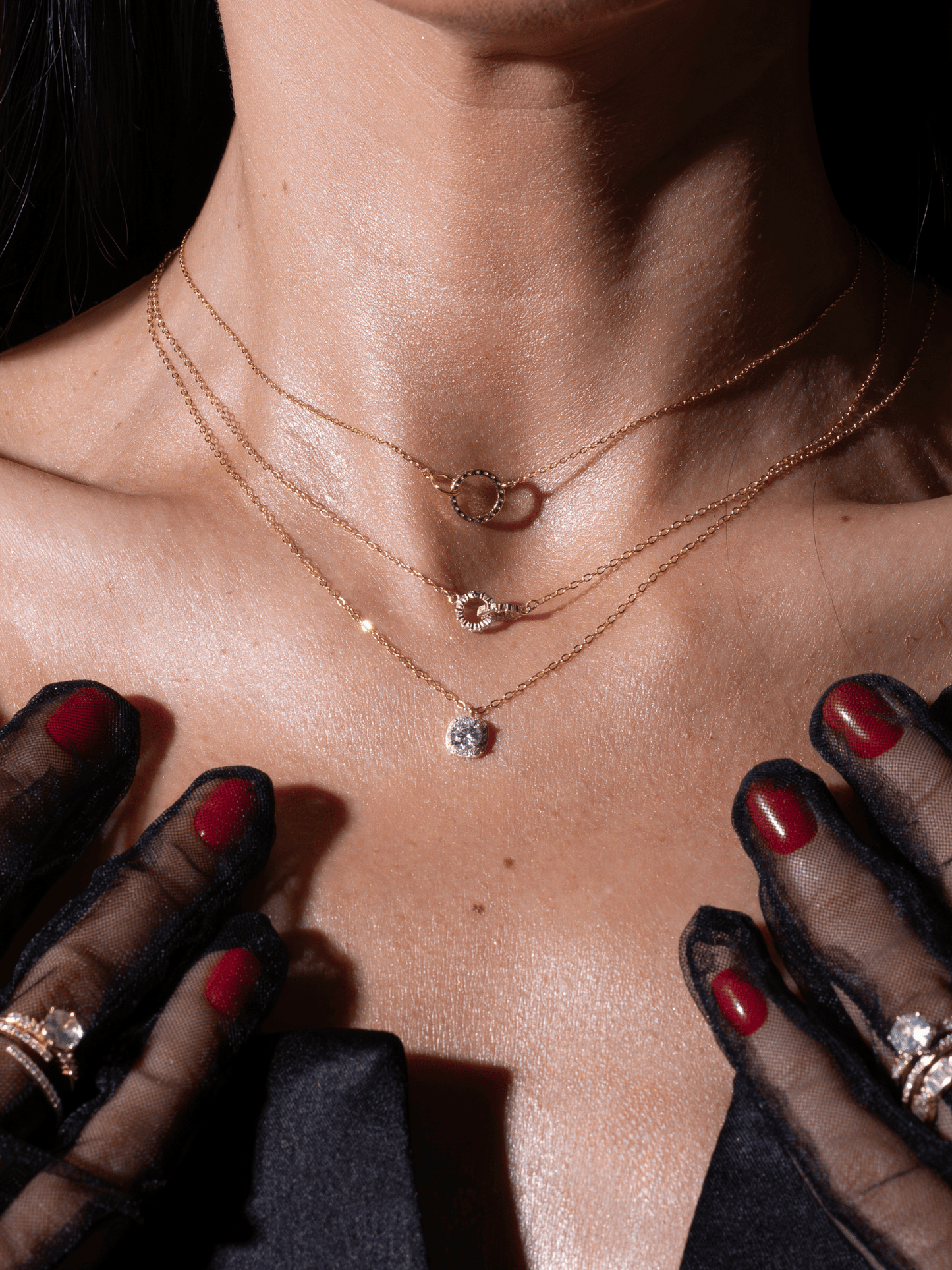 Two Double Round Circle Necklace