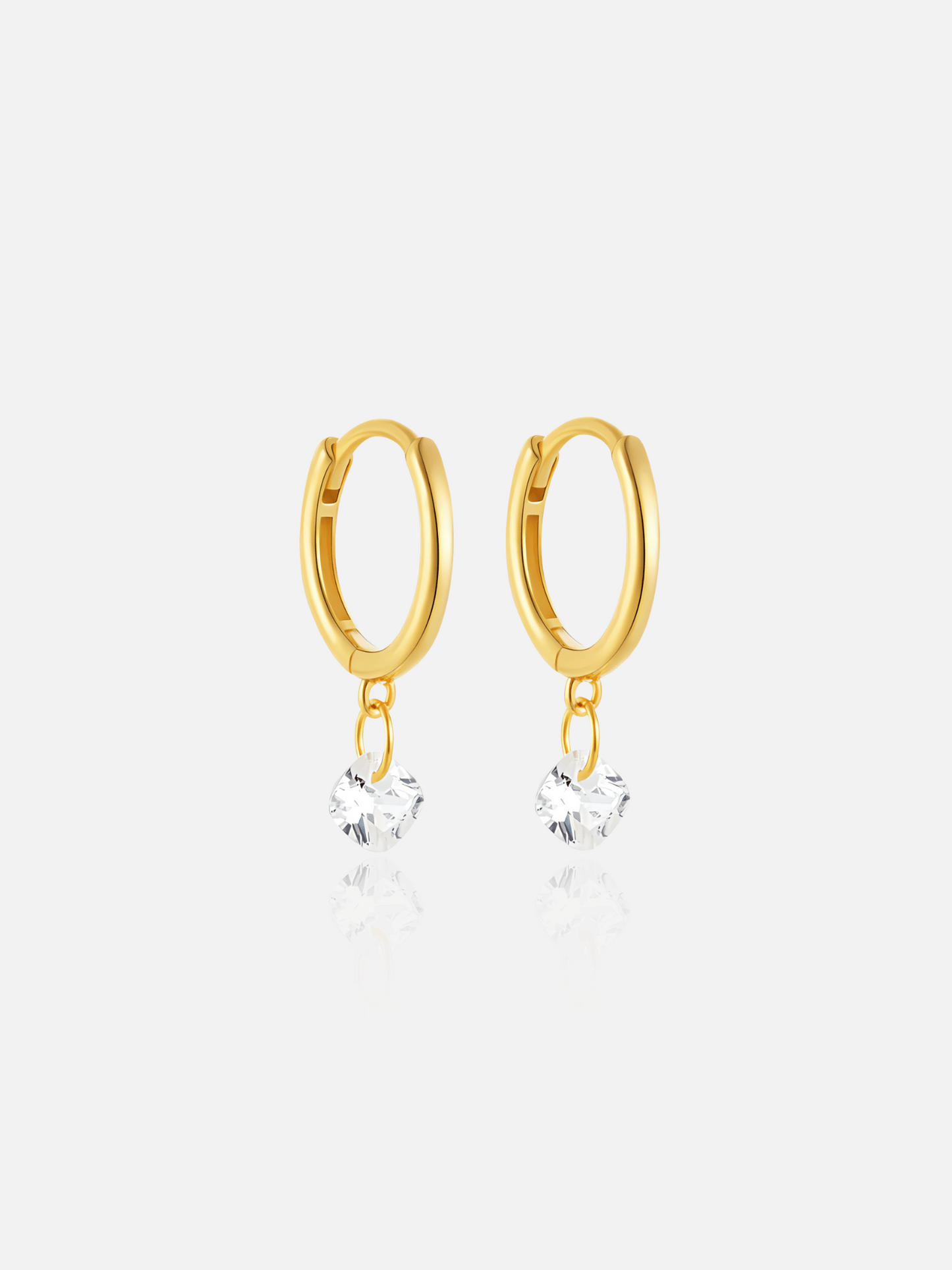 Crystal Drop Hoop Earrings