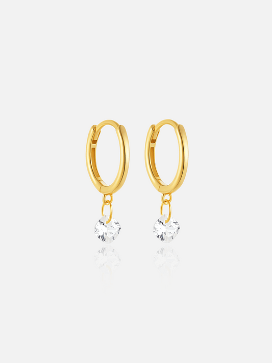 Crystal Drop Hoop Earrings