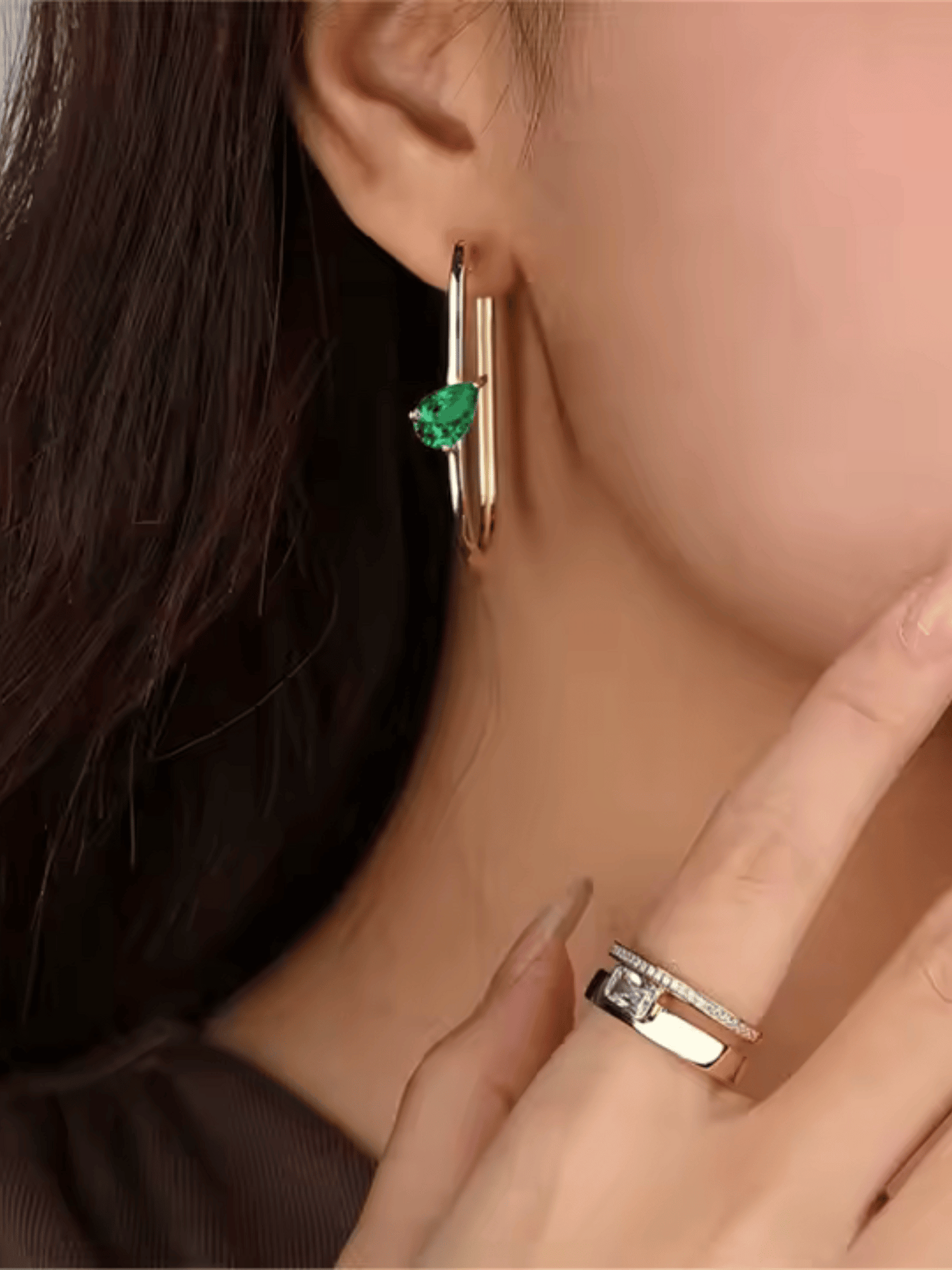Green Gem Earrings