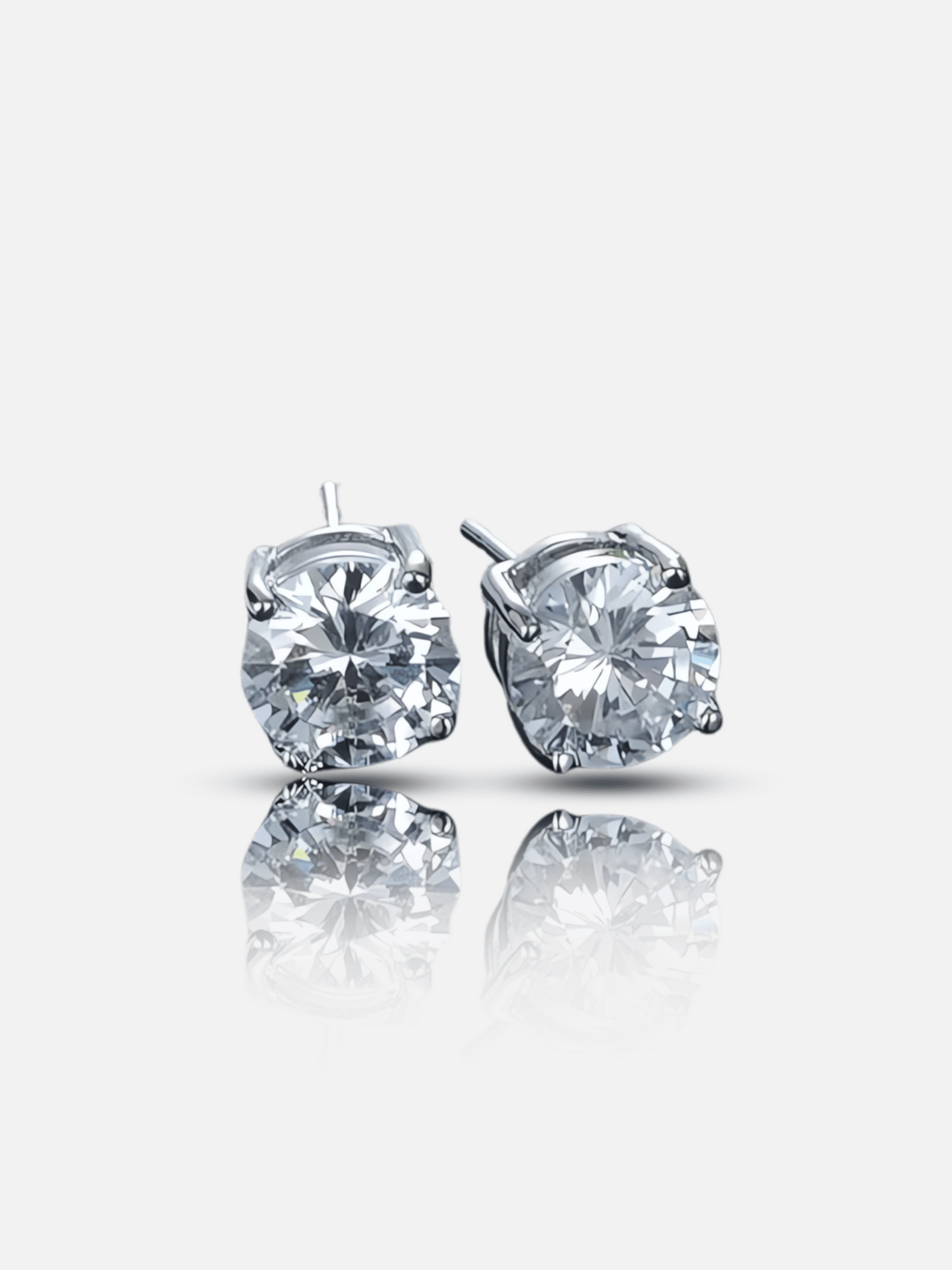 Round Silver Stud Earrings