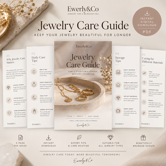 Jewelry Care Guide PDF | Jewelry Cleaning & Storage Tips | Digital Download | Ewerly&Co